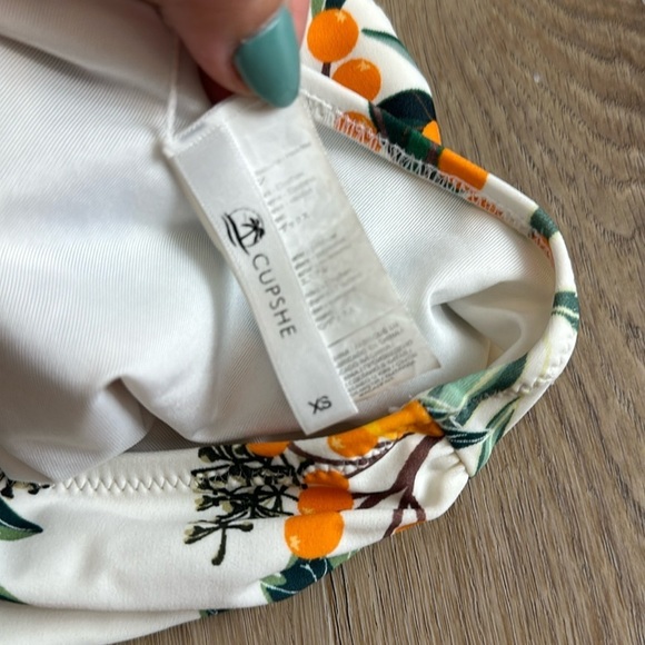 Cupshe Orange Floral High Rise High Leg Swim Bottoms size XS - Picture 3 of 5